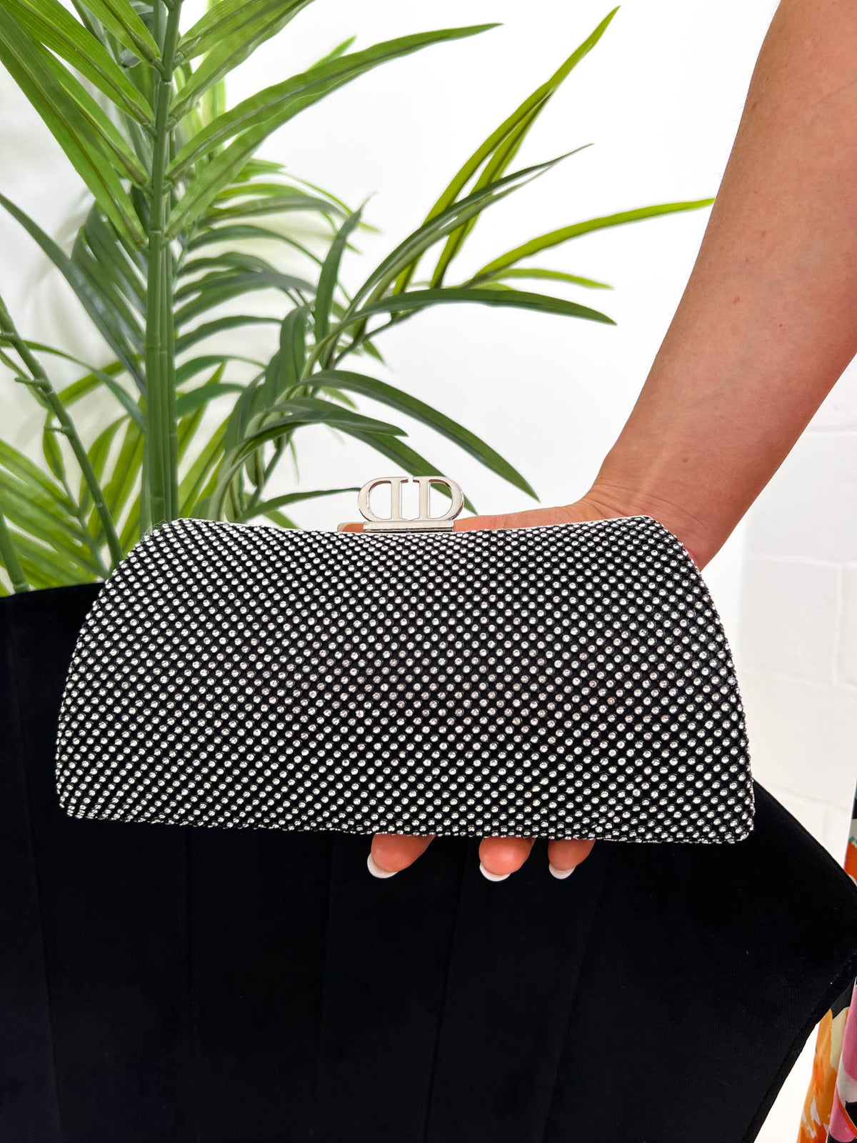 The Dorothy - Curved Diamante Clutch