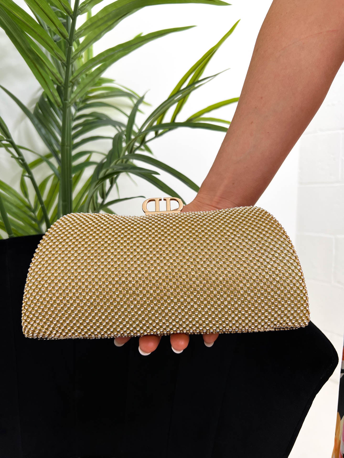 The Dorothy - Curved Diamante Clutch