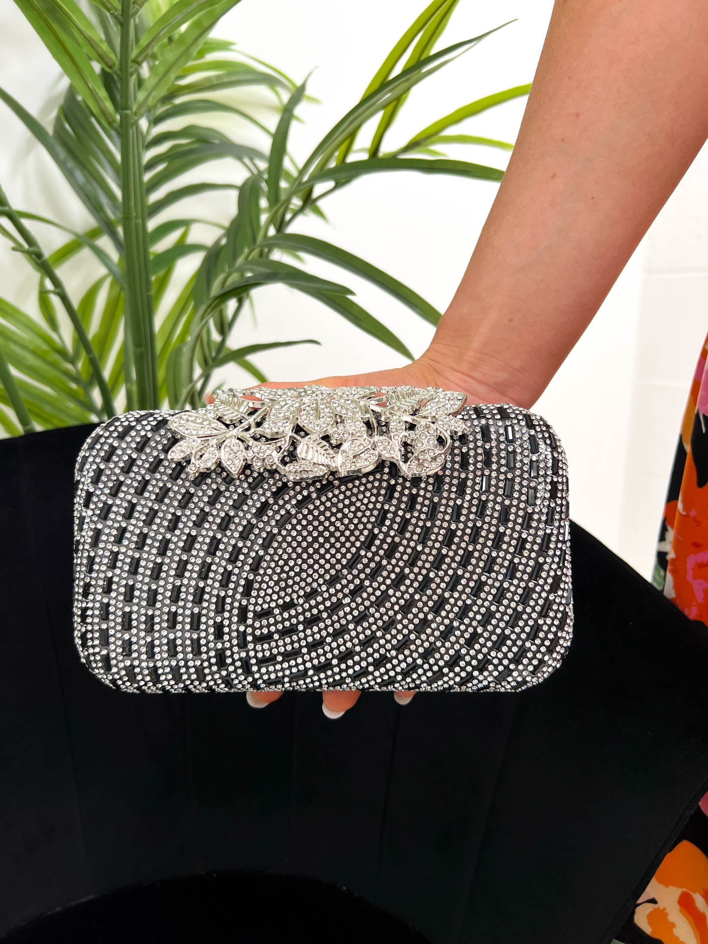 The Stella - Diamante Leaf Clutch