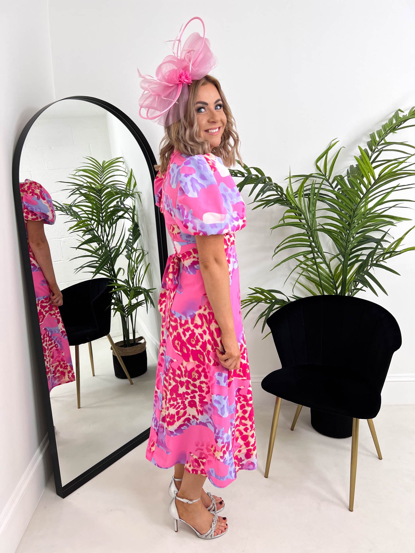 The Corrine - Pink Multi Animal Midi Dress