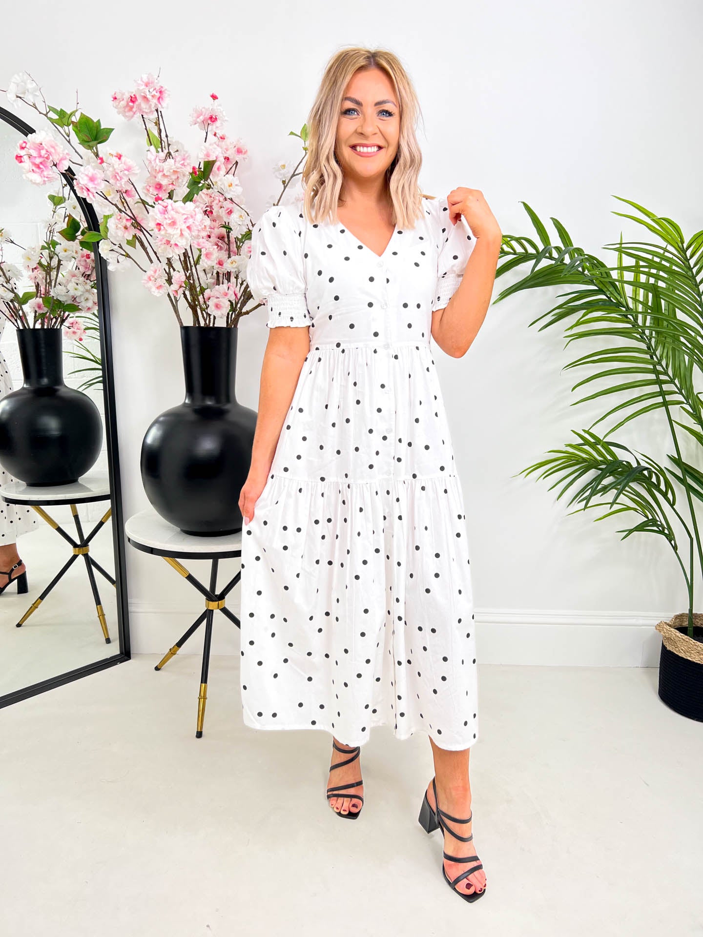 The Ariella - Polka Dot Maxi Dress