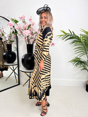 The Tracey - Abstract Line Maxi Dress