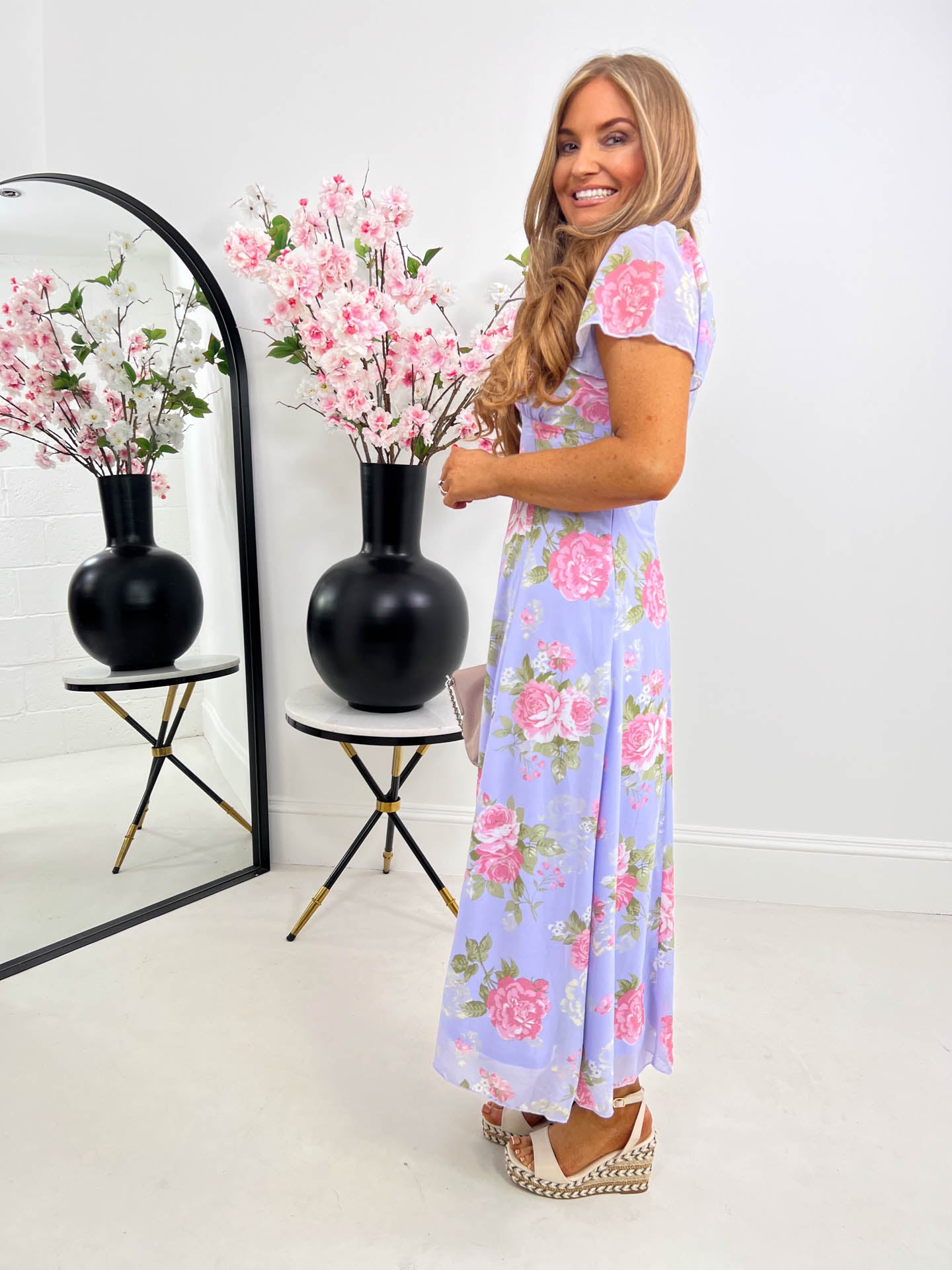 The Montana - Purple Floral Midi Dress