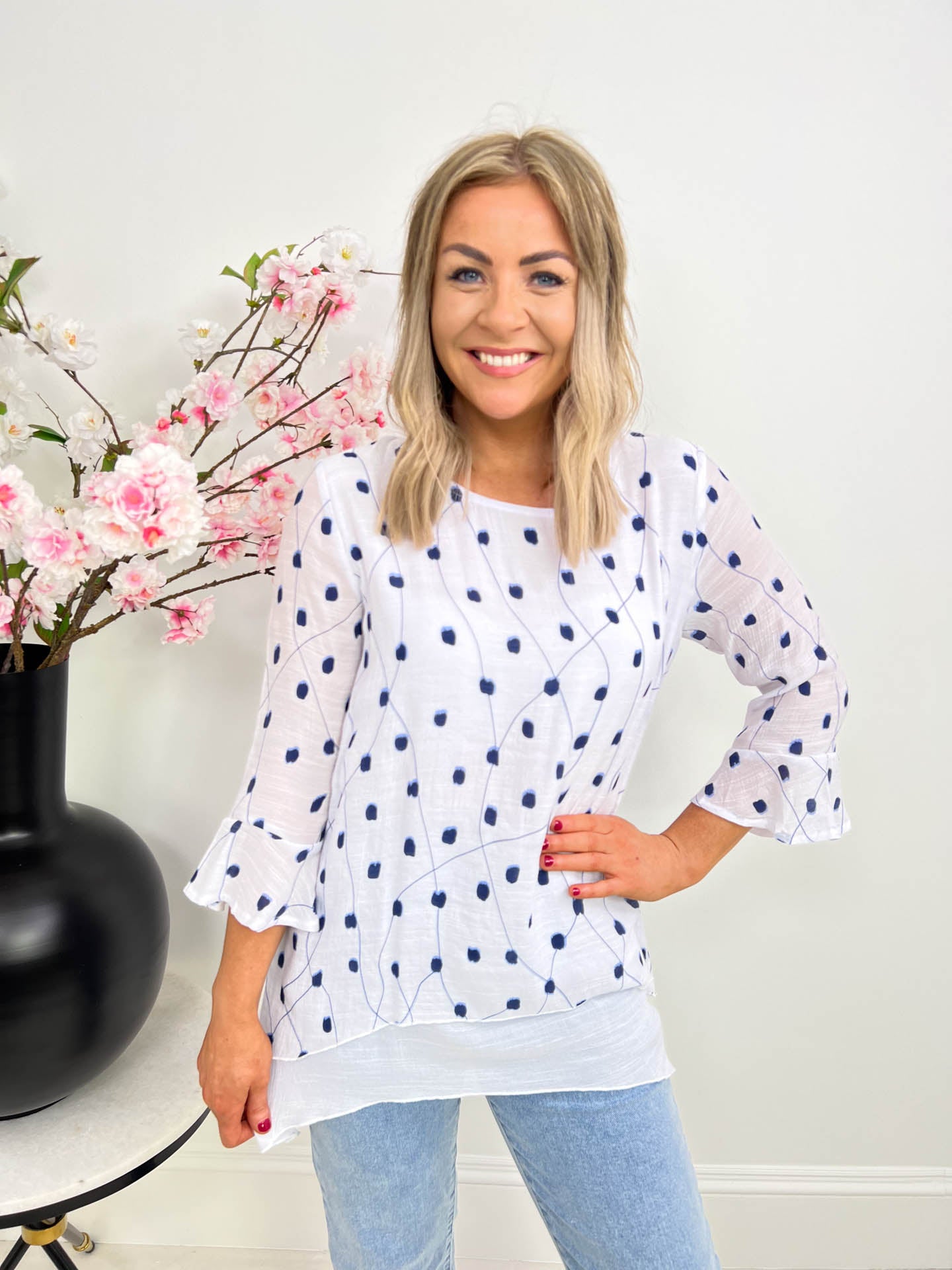 The Marina - Patterned Long Sleeve Top