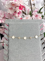 The Lydia - Off White Clover Bracelet