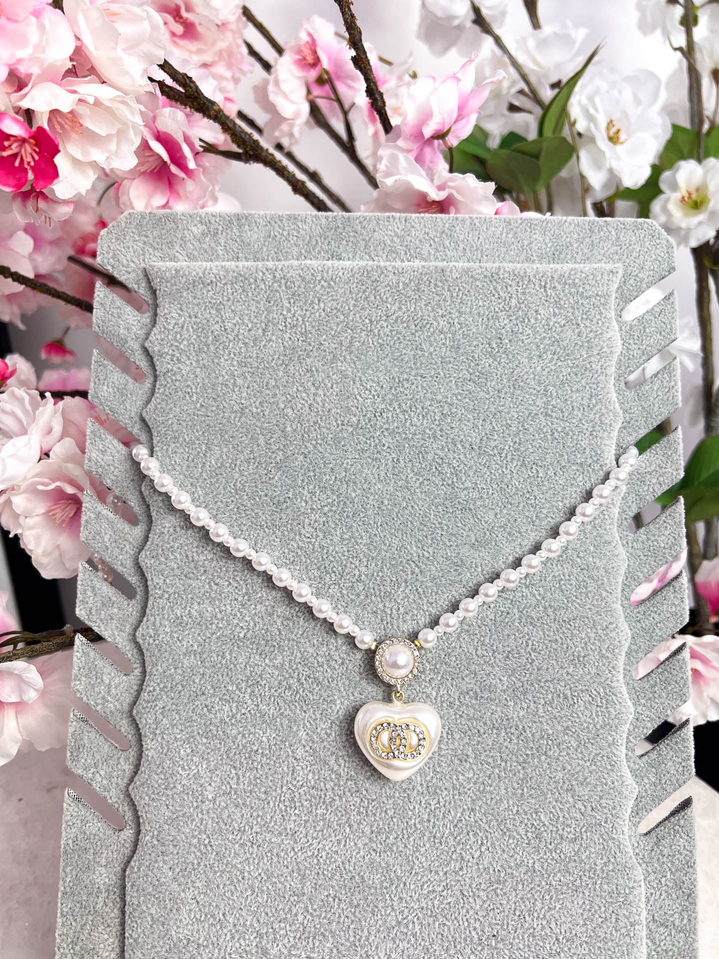 The Sophia - Pearl Heart Necklace