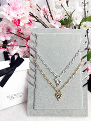 The Willow - Heart T-Bar Necklace