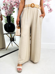The Delany - Rattan Belted Culotte Trouser