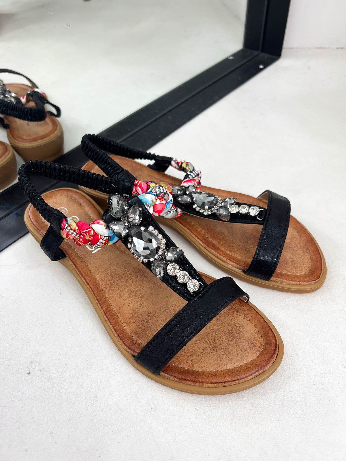 The Bennie - Crystal Braided Strap Sandal