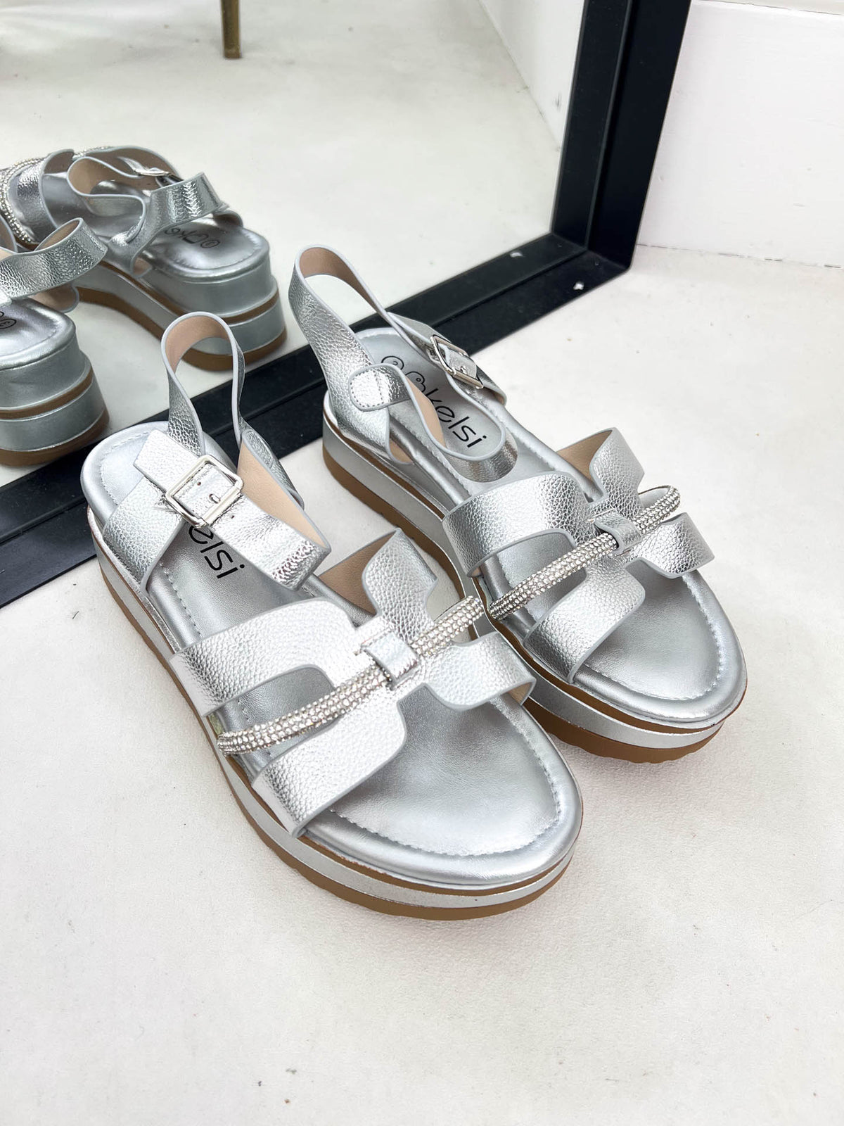 The Kelsi - Diamante Strap Flatform