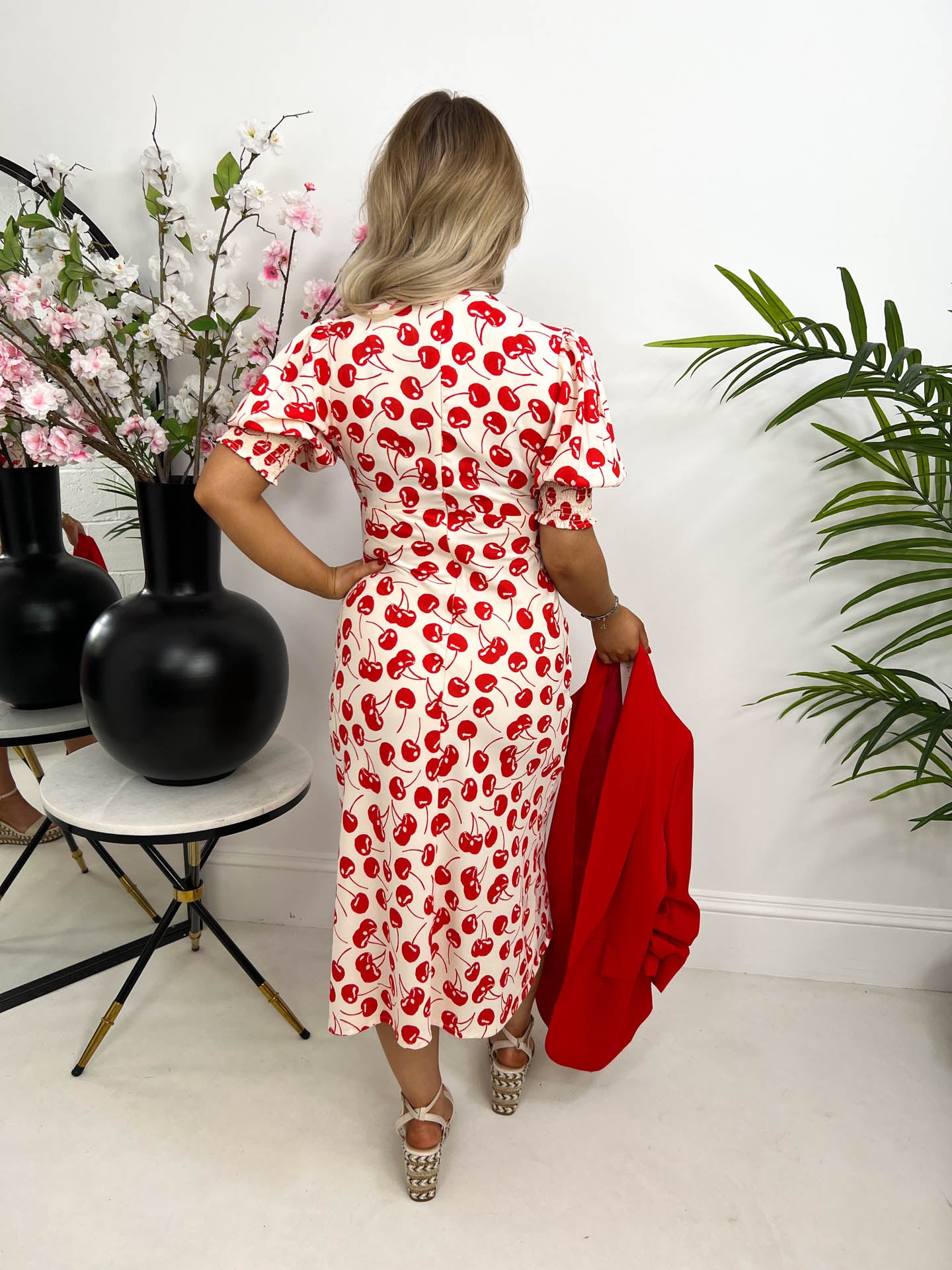 The Cherry - Cherry Print V-Neck Dress