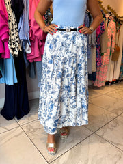 The Lucia - Floral Print Tiered Maxi Skirt