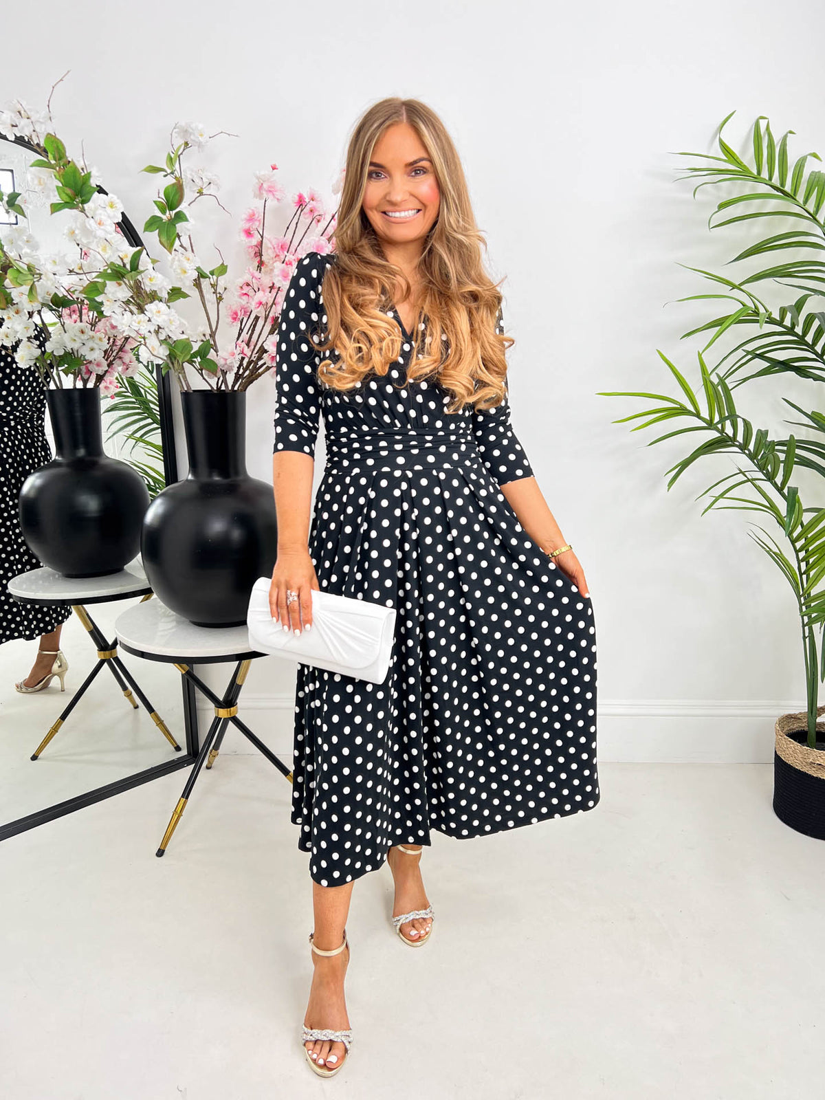 The Lois - Polka Dot Wrap Maxi Dress