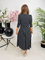 The Lois - Polka Dot Wrap Maxi Dress