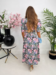 The Anya - Floral Frill Sleeve Midi Dress