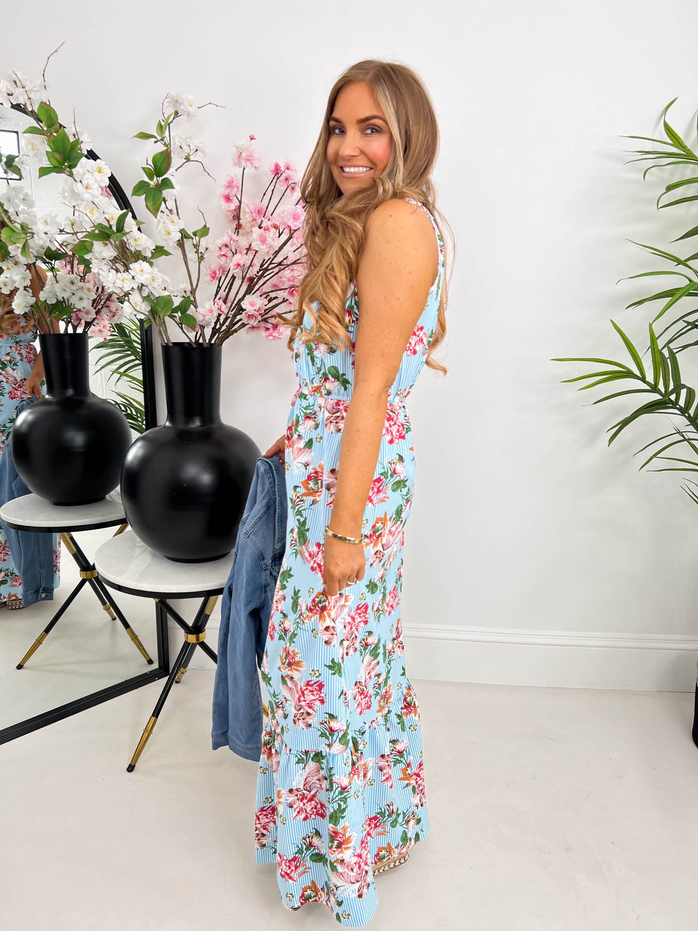 The Romi - Blue Floral Maxi Dress