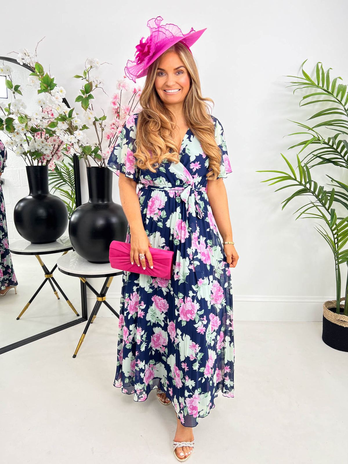 The Adriana - Floral Tie Waist Maxi Dress