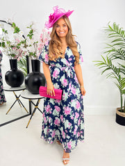 The Adriana - Floral Tie Waist Maxi Dress