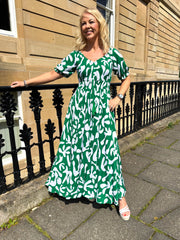 The Gabby - Abstract Print Maxi Dress