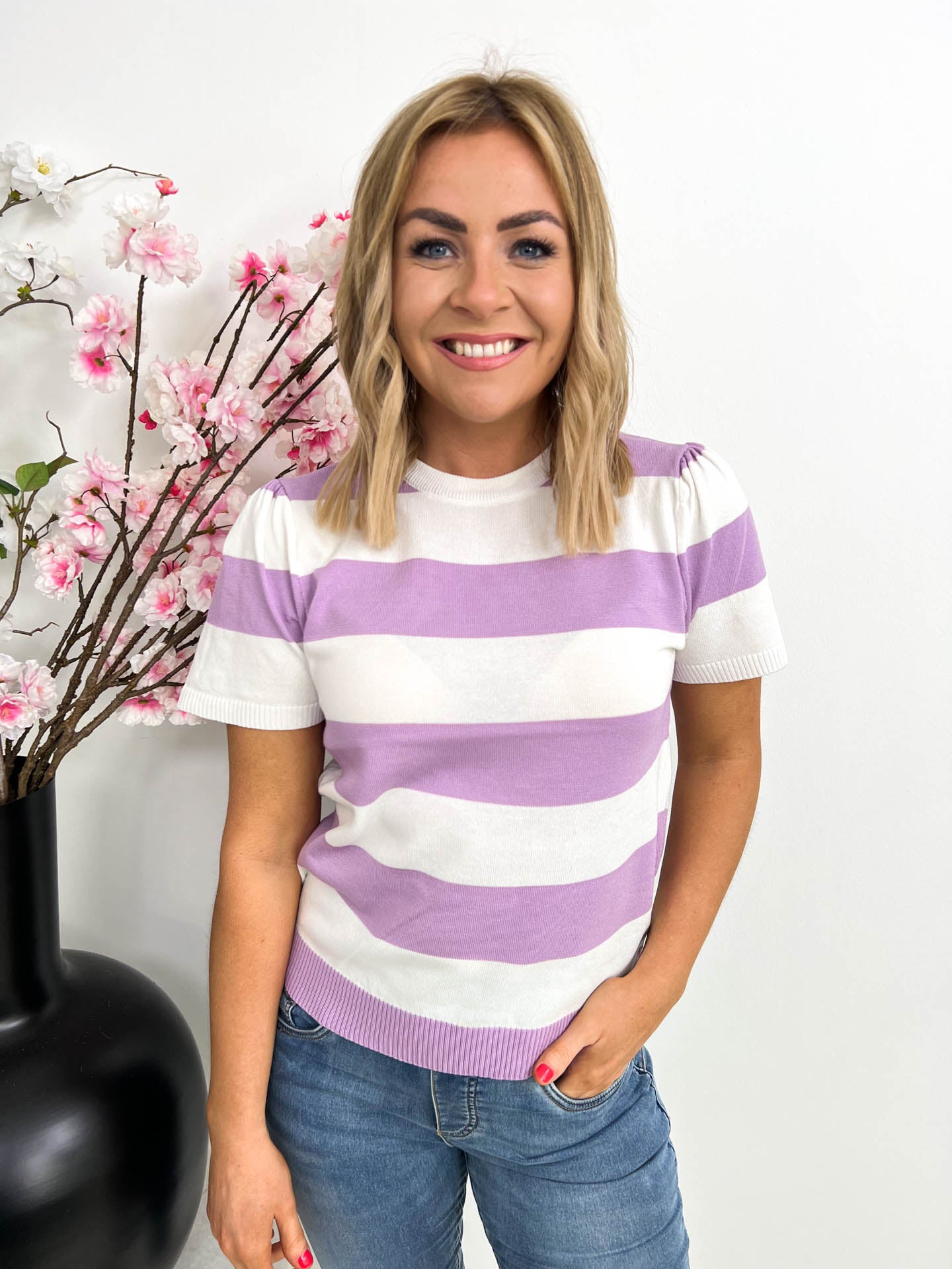 The Carolyn - Striped Knit Top