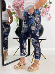 The Catherine - Navy Floral Jogger