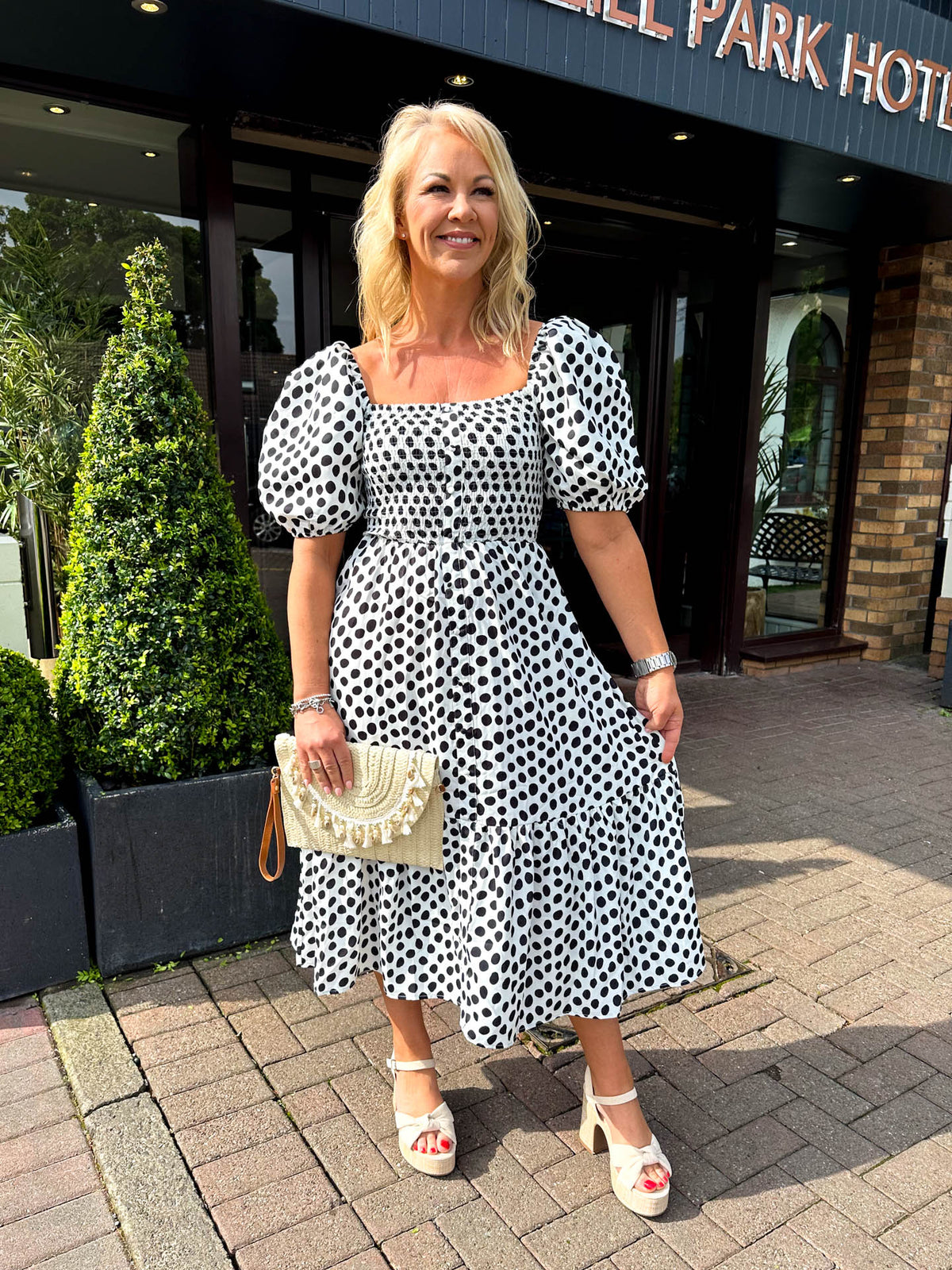 The Cinzia - Tiered Polka Dot Dress