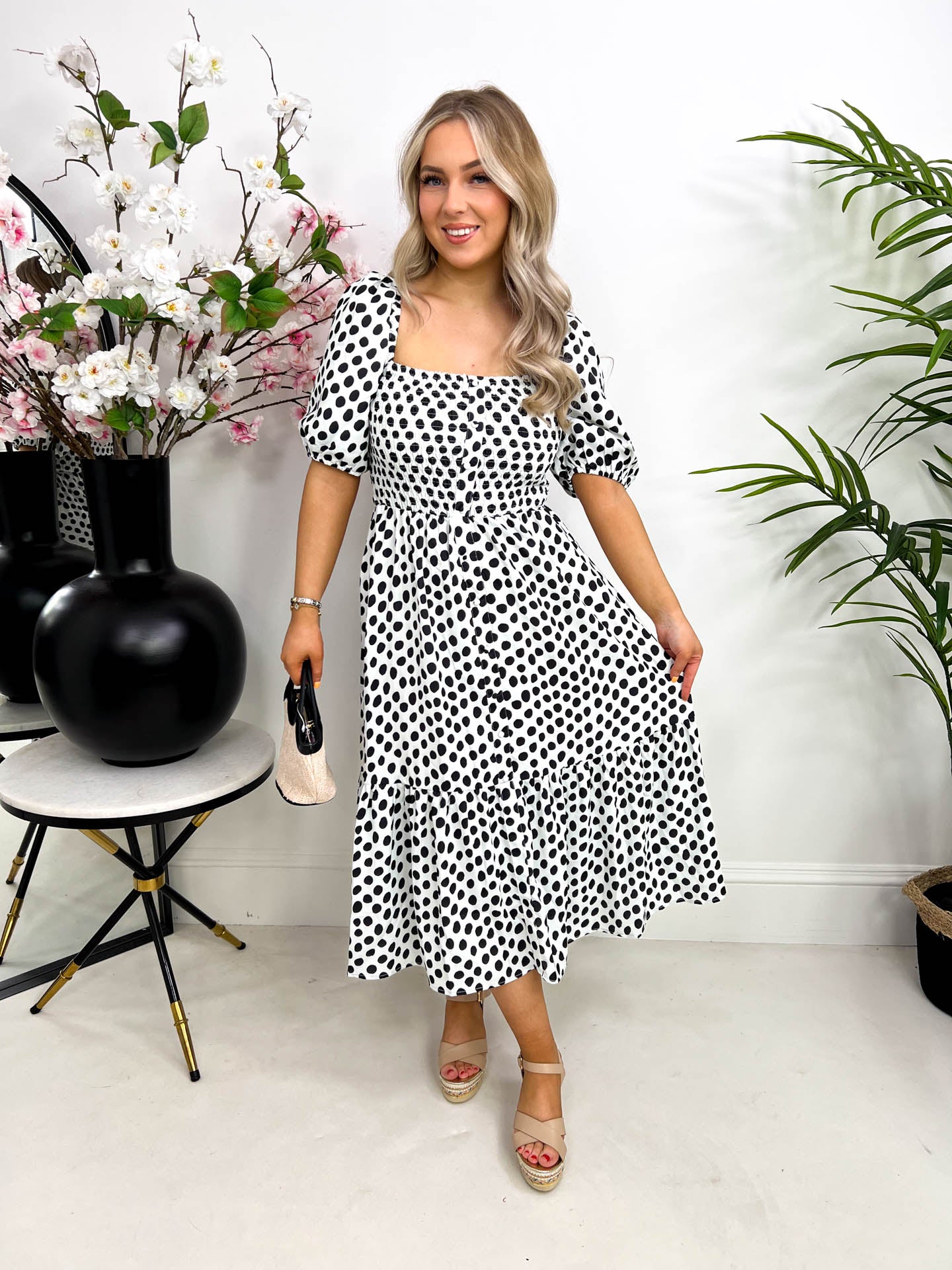 The Cinzia - Tiered Polka Dot Dress