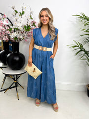 The Christina - Denim Effect Jumpsuit