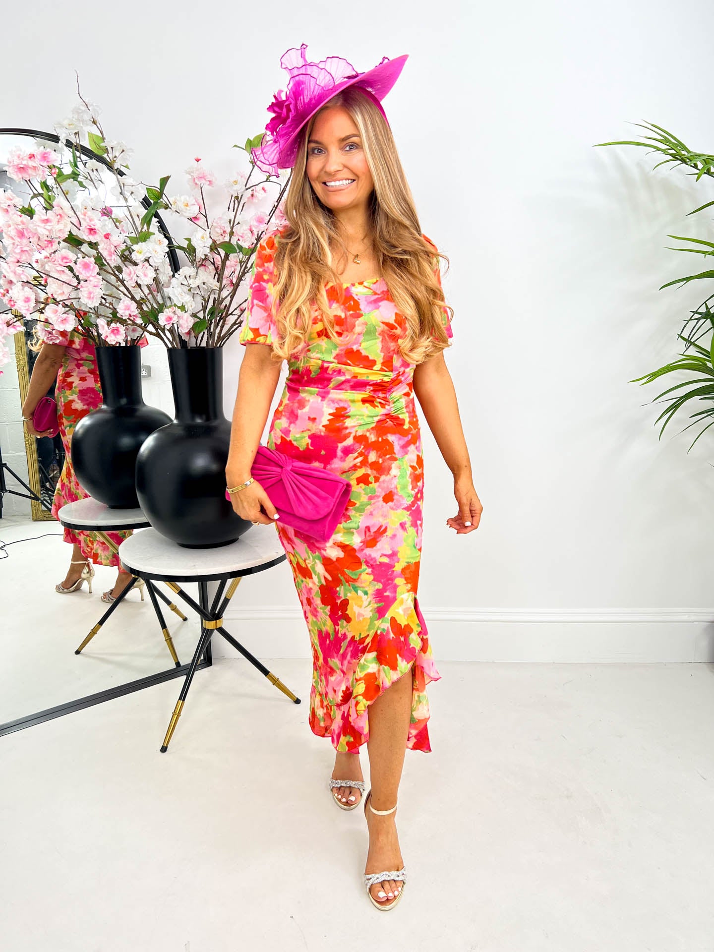 The Suzi - Floral Frill Detail Midi Dress