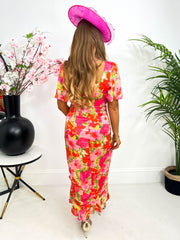 The Suzi - Floral Frill Detail Midi Dress