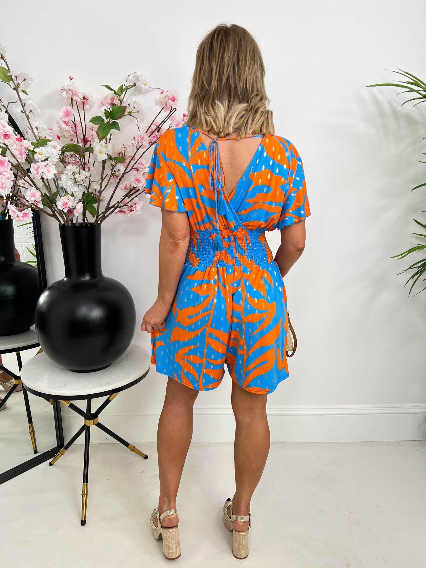 The Rhona - V-neck Abstract Playsuit