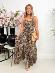 The Alaia - Animal Print Strappy Maxi Dress