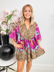 The Rhia - Abstract Animal Print Playsuit