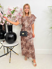 The Ciera - Short Sleeve Leopard Print Maxi