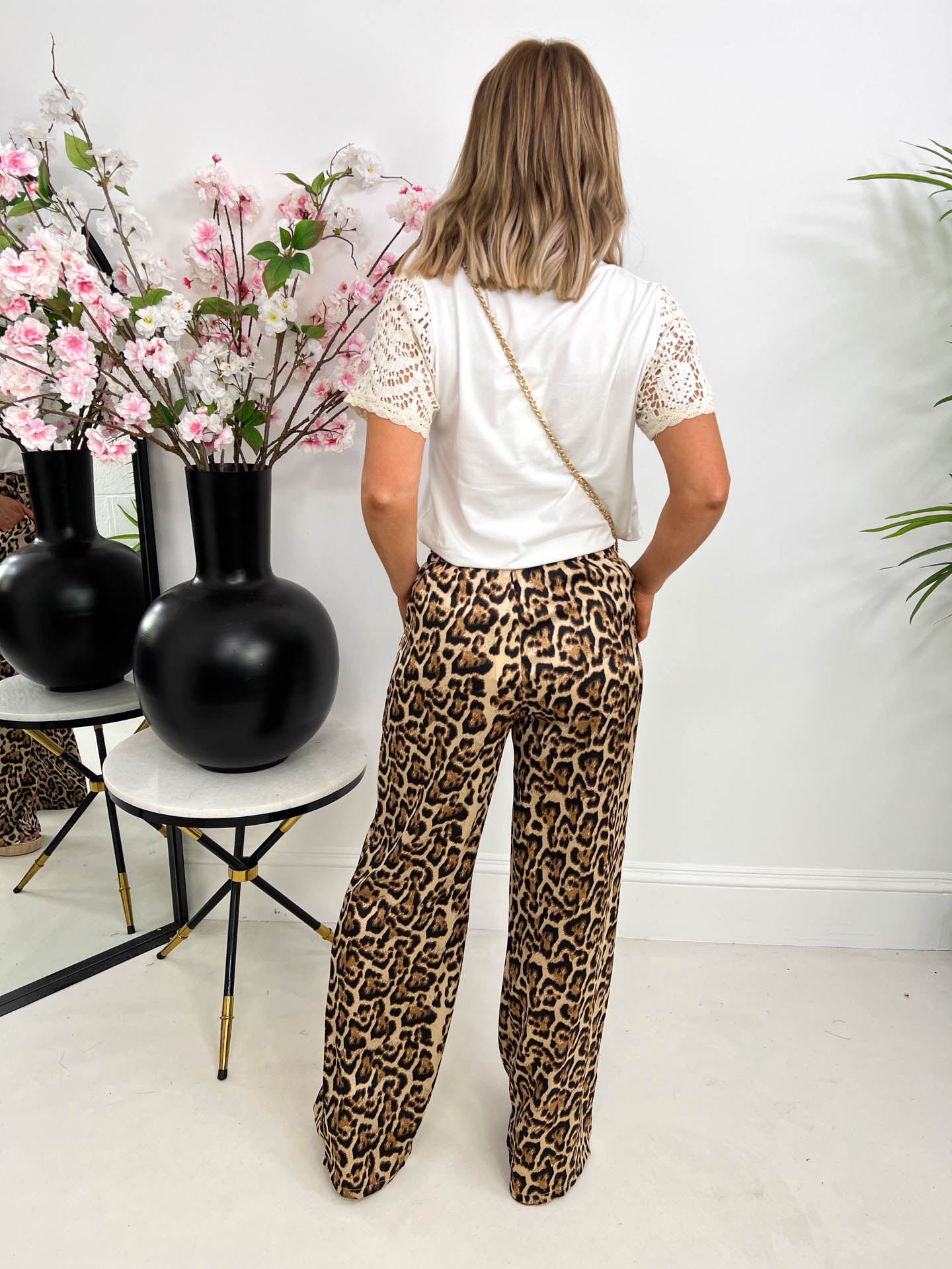 The Kerra - Wide Leg Leopard Print Trousers