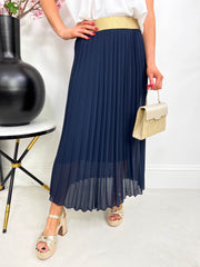 The Laura - Block Colour Pleated Skirt