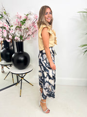 The Kalani - Abstract Marble Print Maxi Skirt