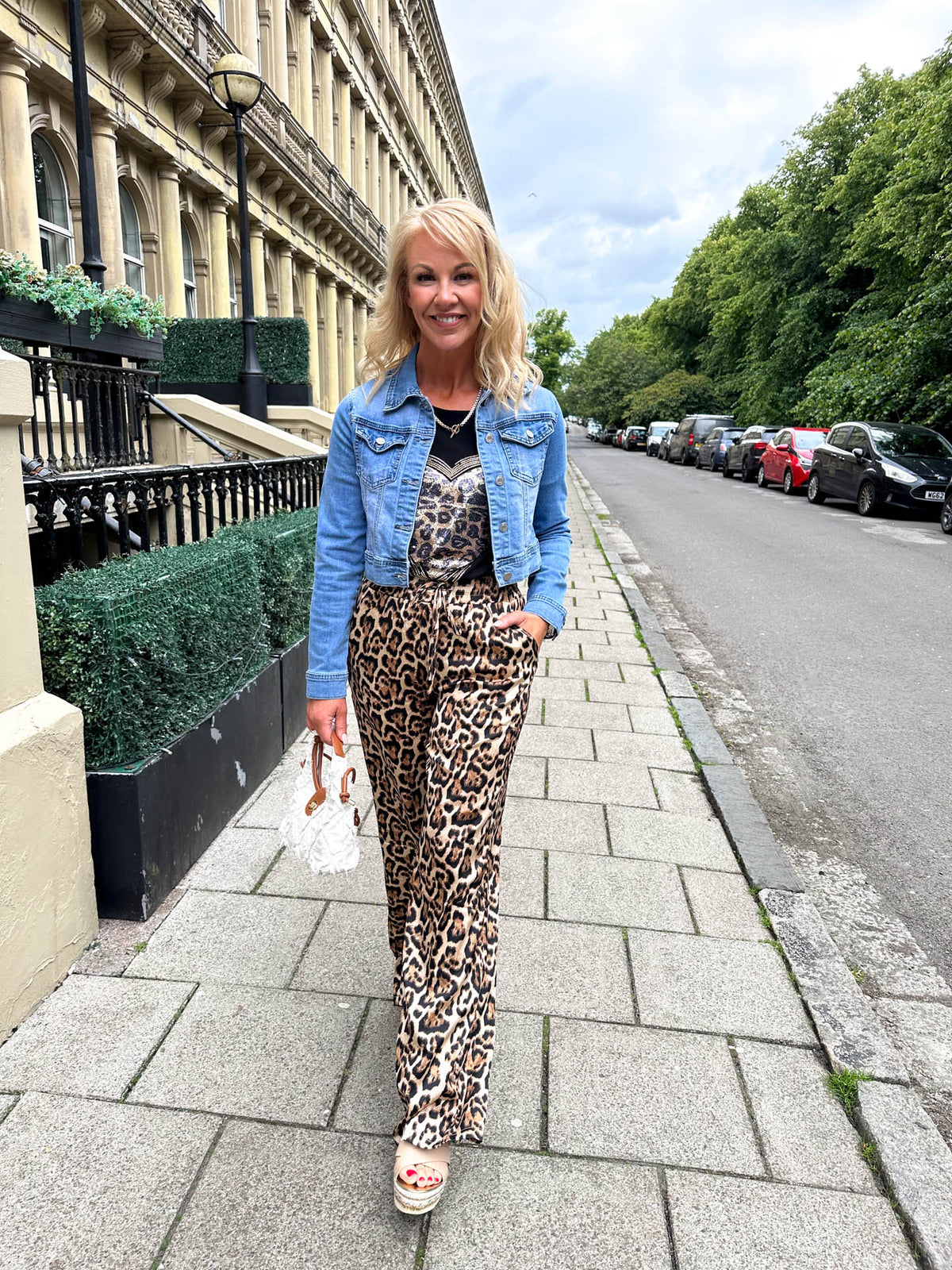 The Kerra - Wide Leg Leopard Print Trousers