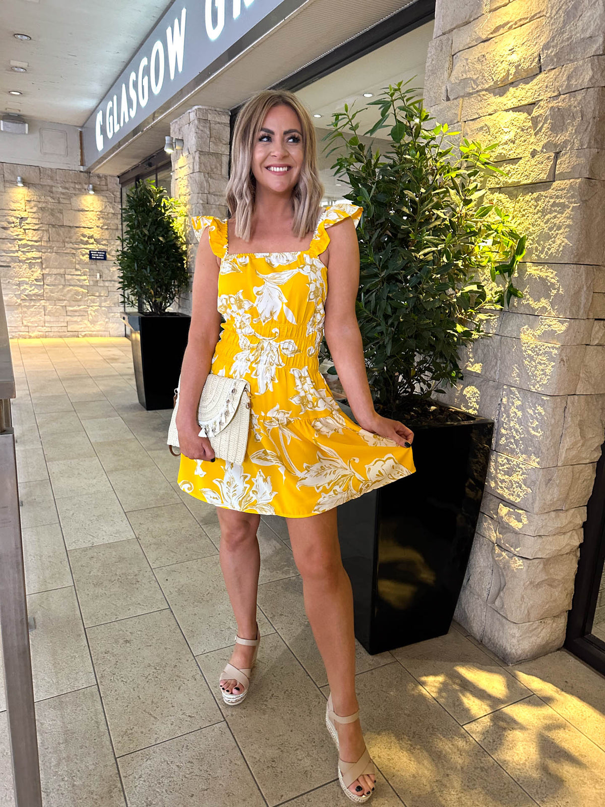 The Nadiya - Yellow Floral Mini Dress