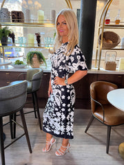 The Jocelyn - Black and White Midi Dress