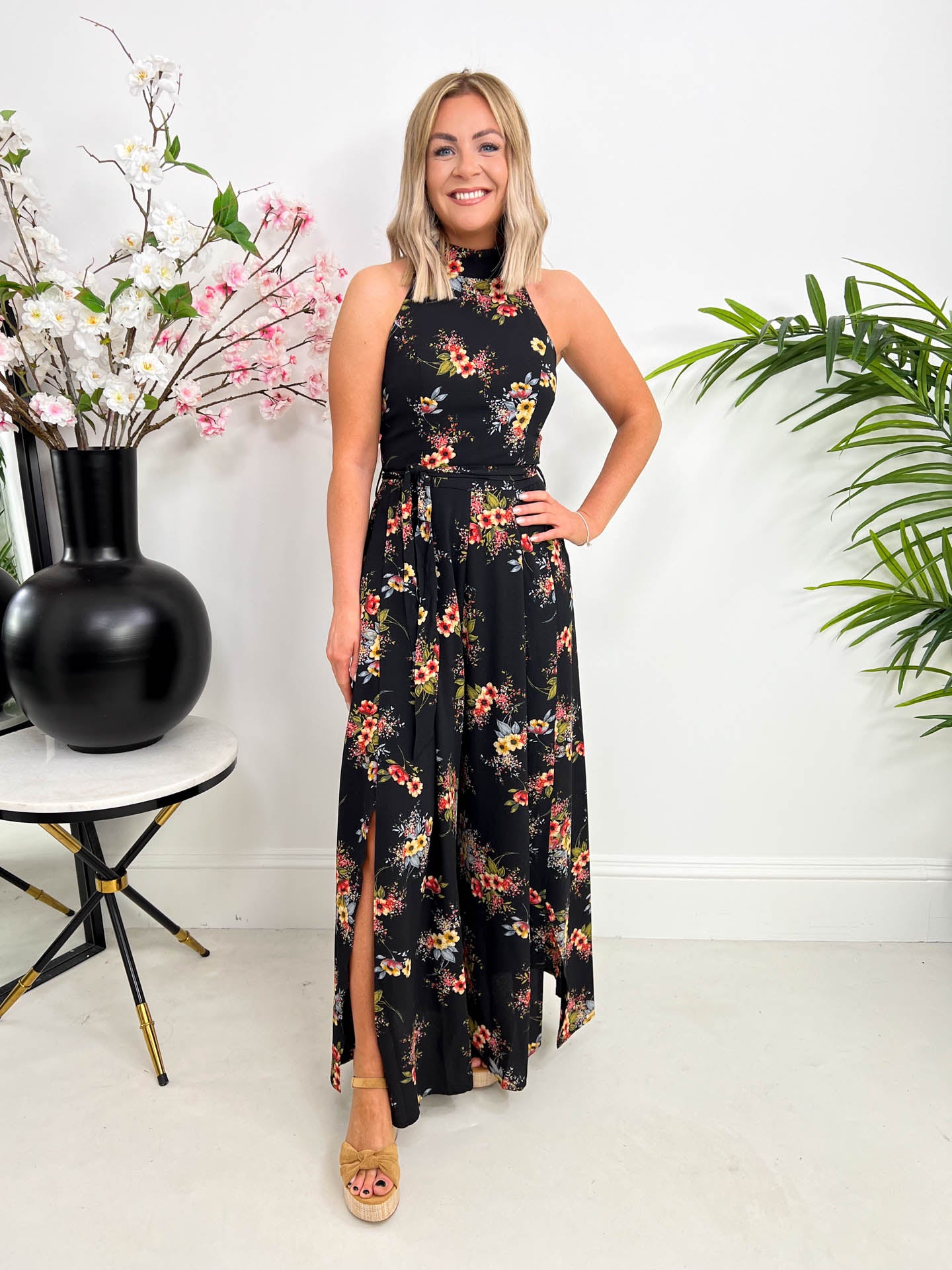 The Bree - Halter Neck Floral Jumpsuit