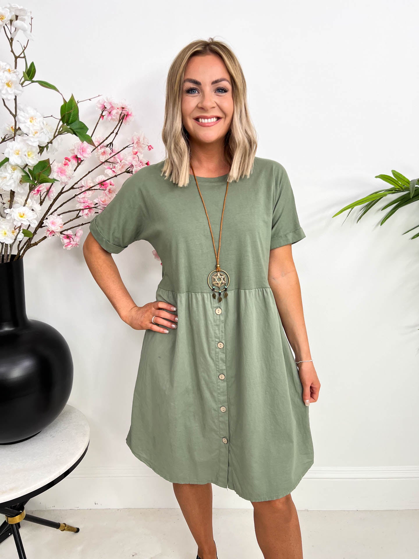 The Nora - Necklace T-Shirt Dress