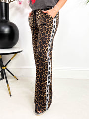 The Nadia - Star Striped Leopard Print Trouser