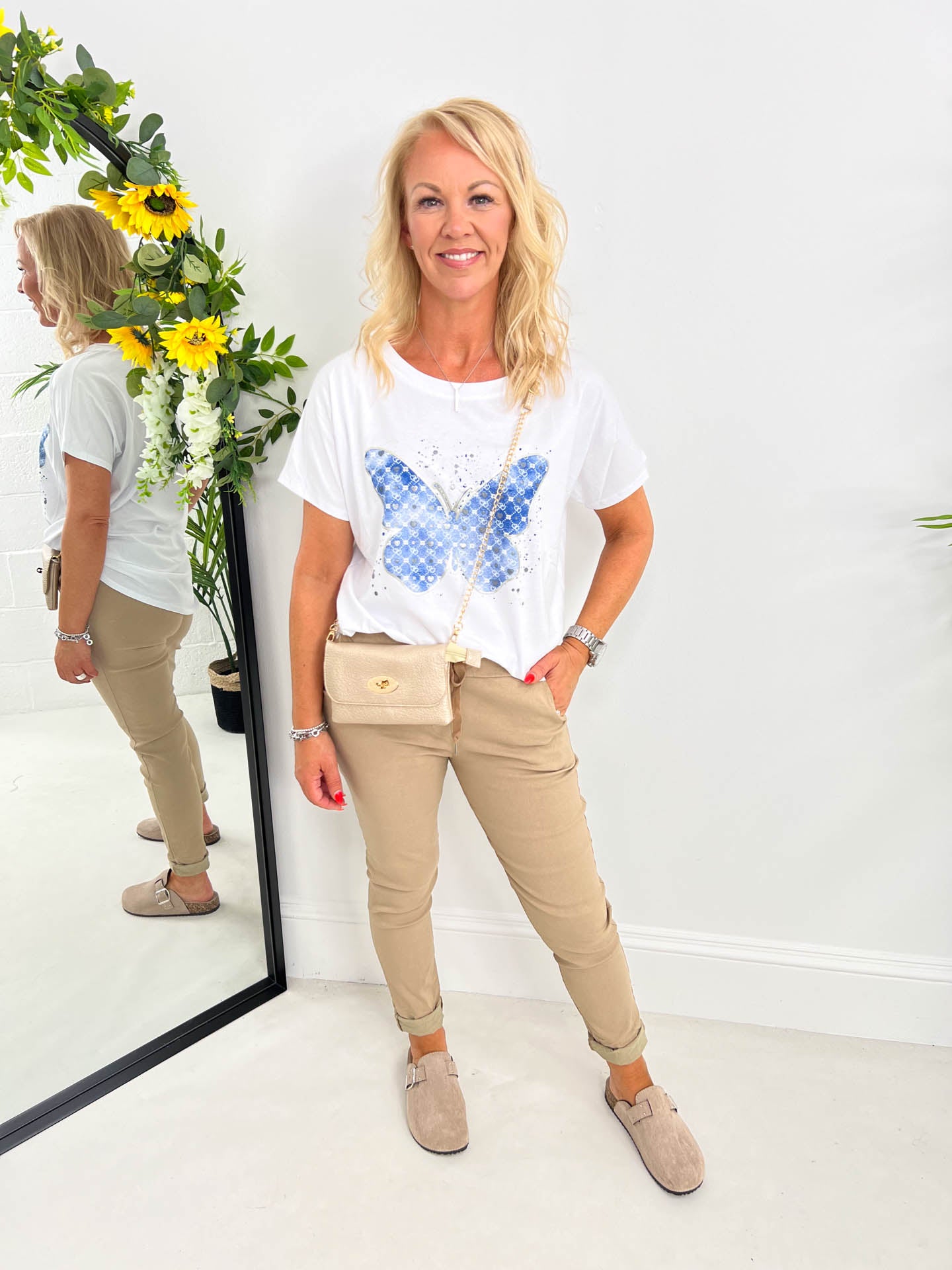 The Cameryn - Butterfly White T-Shirt