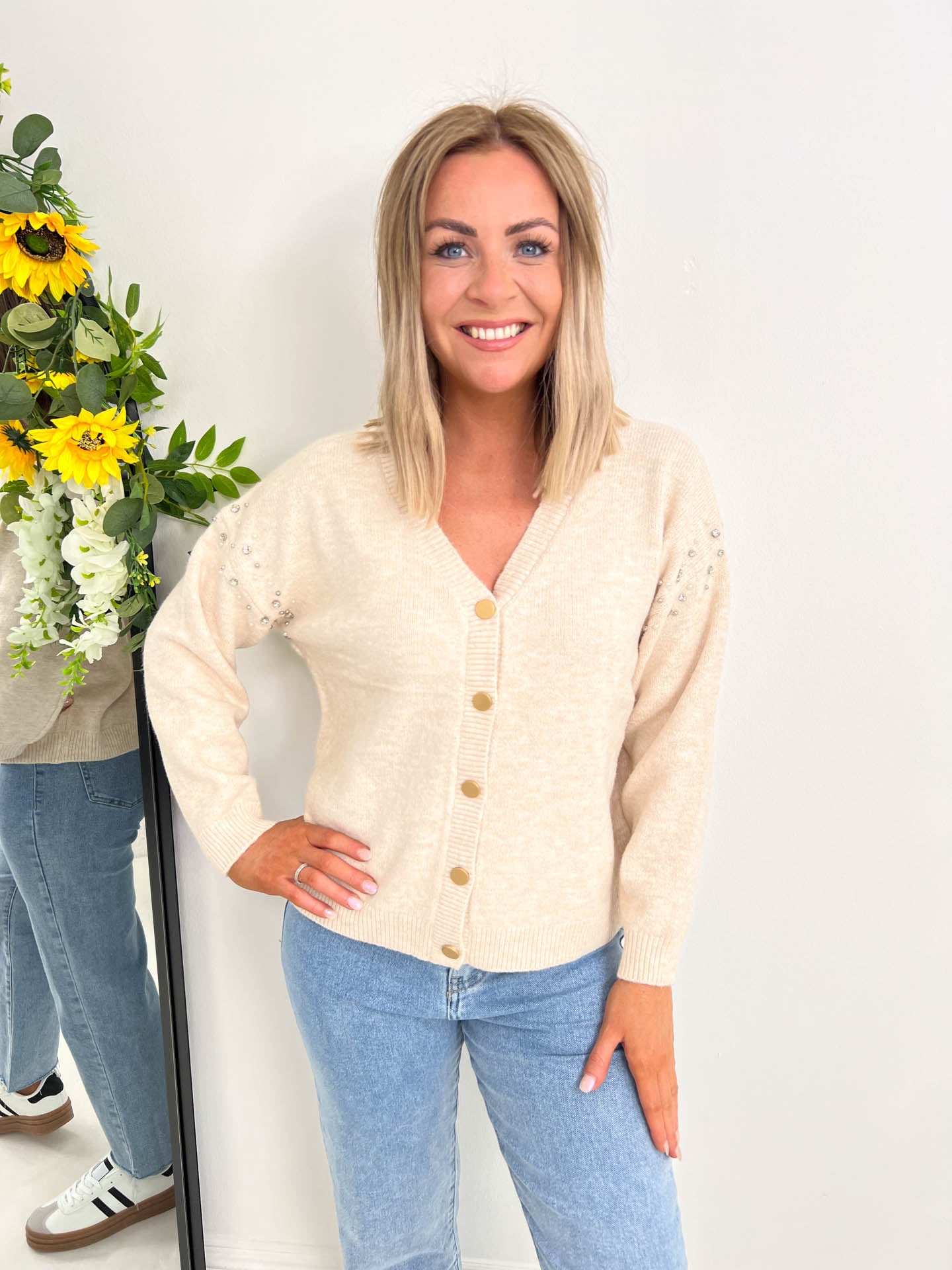 The Hollie - Cardigan with Diamante Detailing