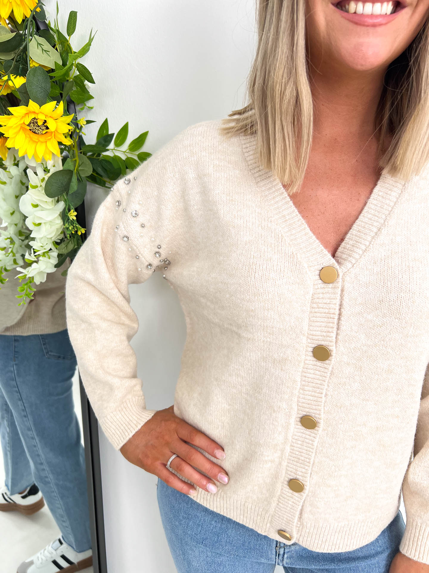 The Hollie - Cardigan with Diamante Detailing