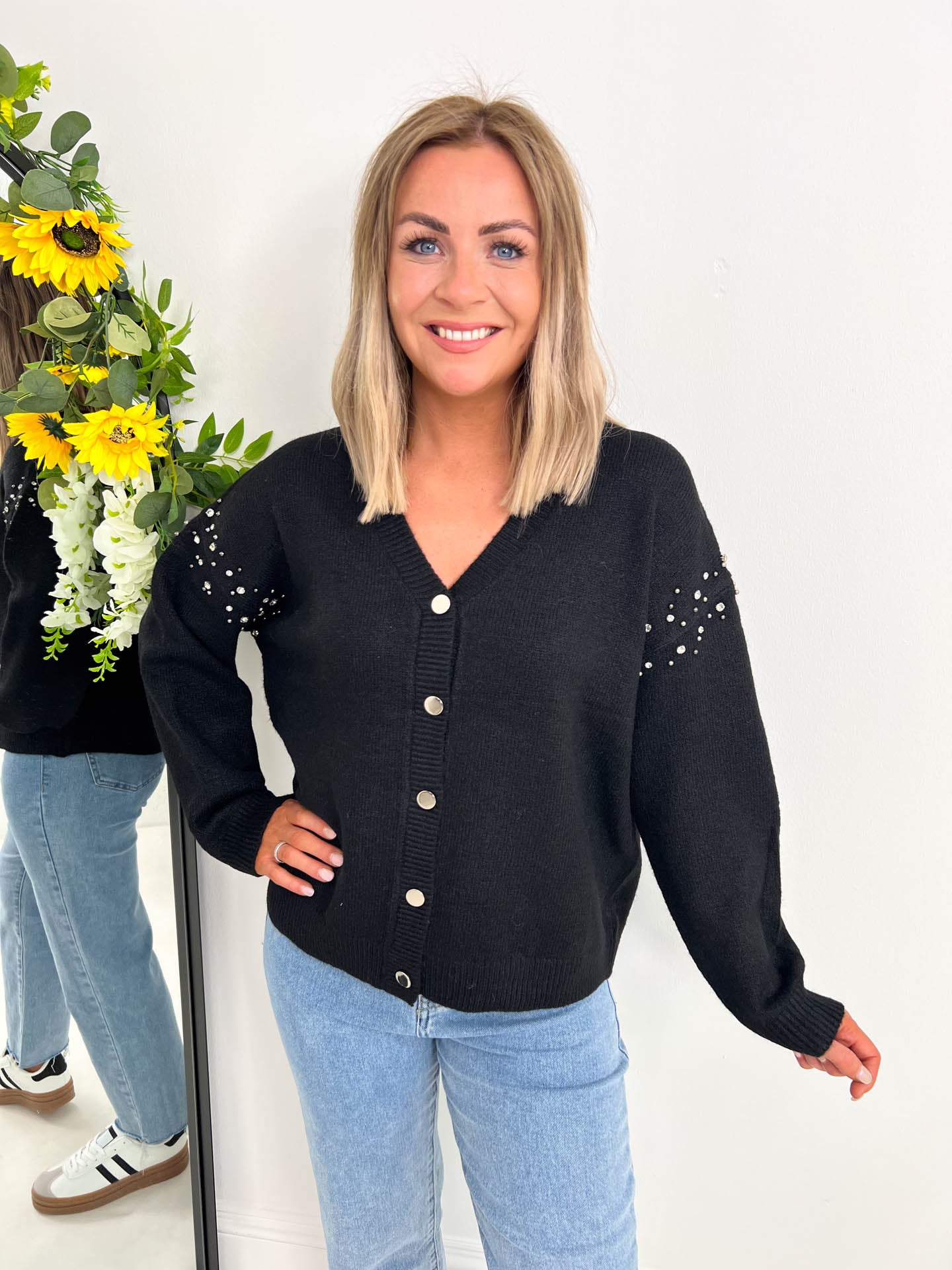 The Hollie - Cardigan with Diamante Detailing