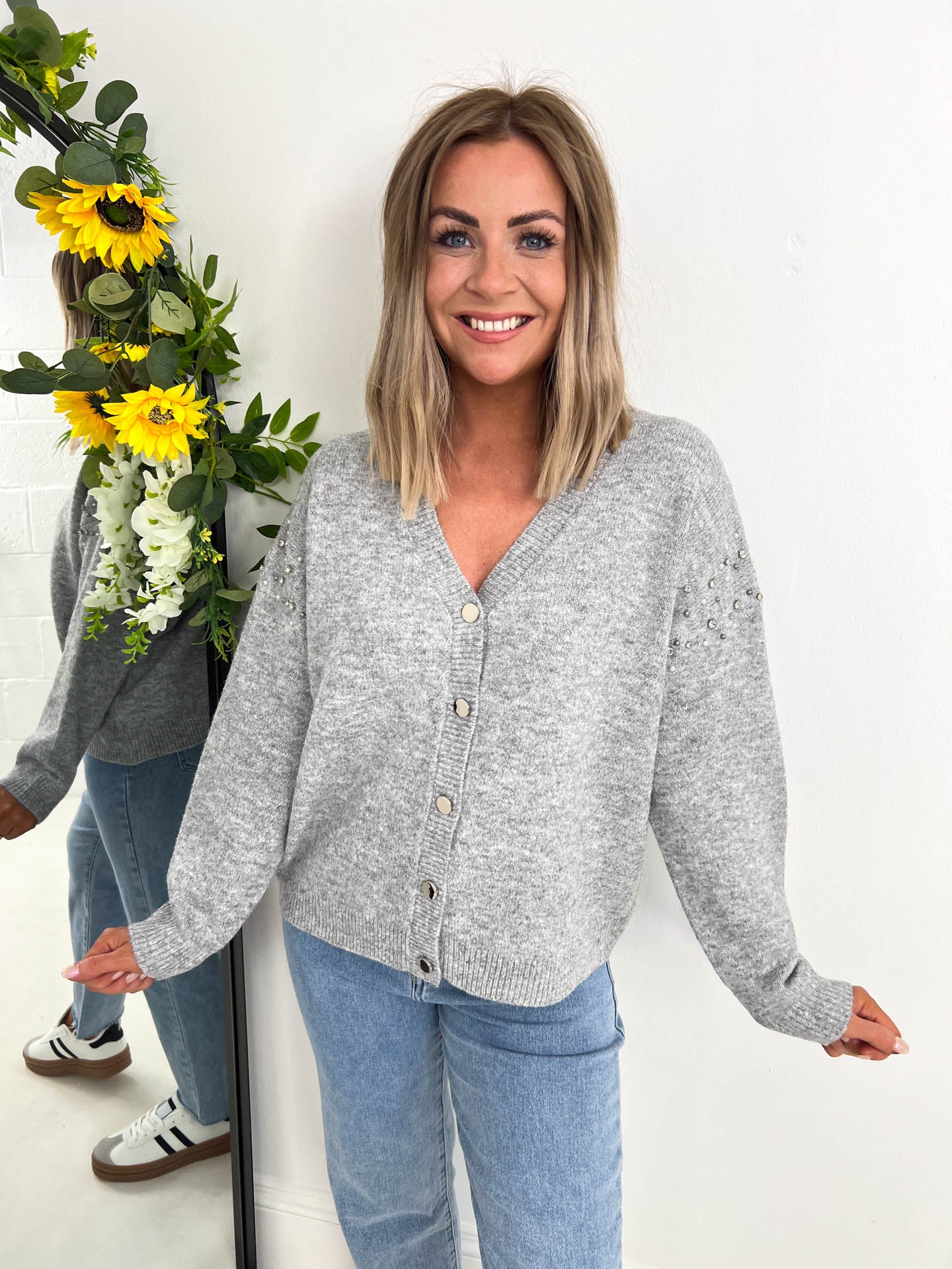 The Hollie - Cardigan with Diamante Detailing