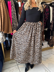 The Alarise - Maxi Dress with Leopard Print Skirt