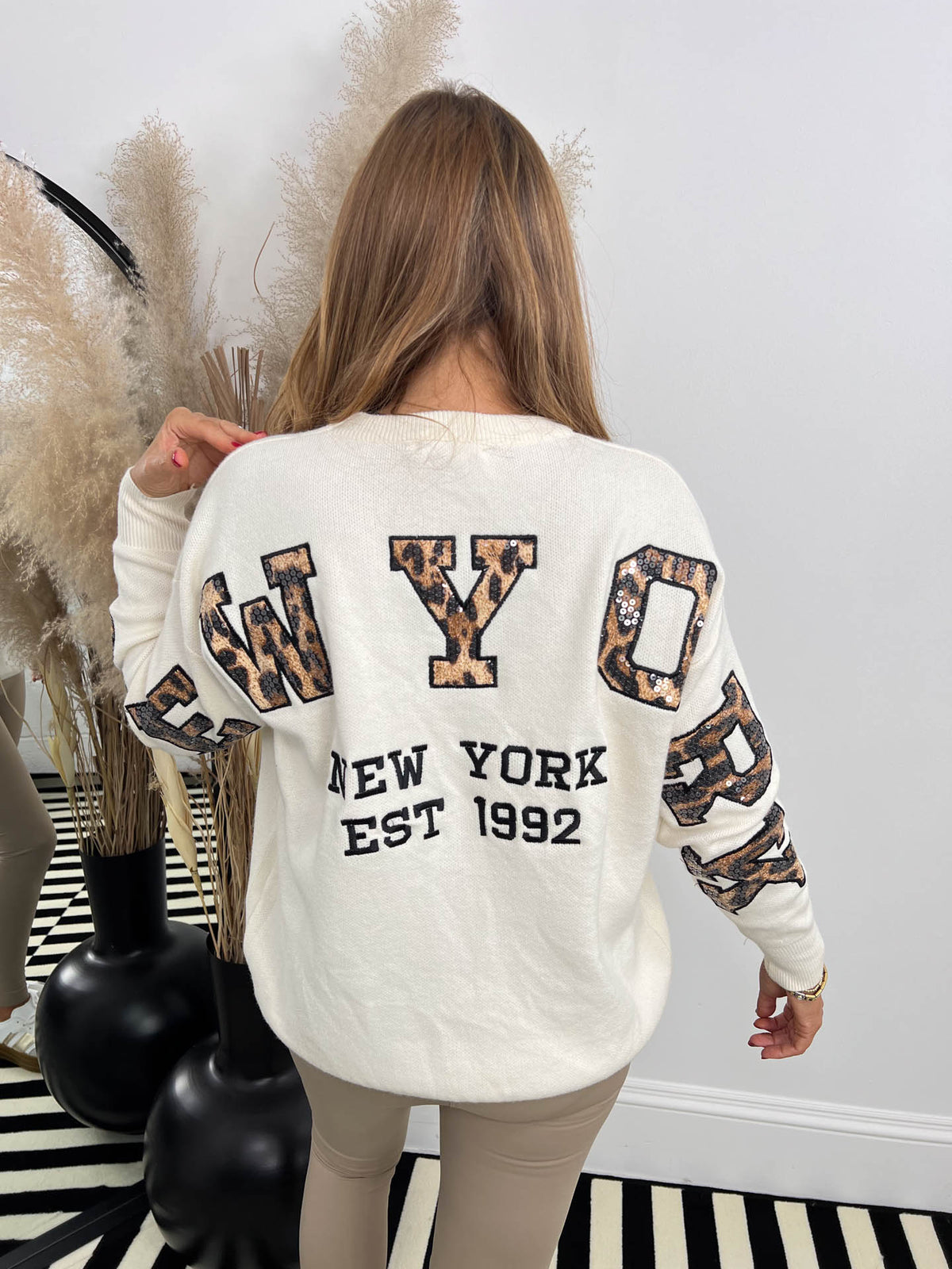 The Maia- Leopard Print Sequin Sweatshirt